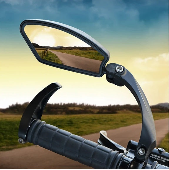 Handlebar rear view store mirror